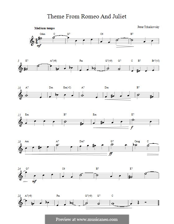 Love Theme: Melody line by Pyotr Tchaikovsky