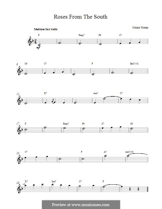 Roses from the South, Op.388 by J. Strauss (Sohn) on MusicaNeo
