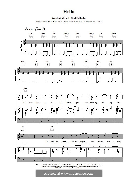 hello oasis by n gallagher sheet music on musicaneo sheet music hello