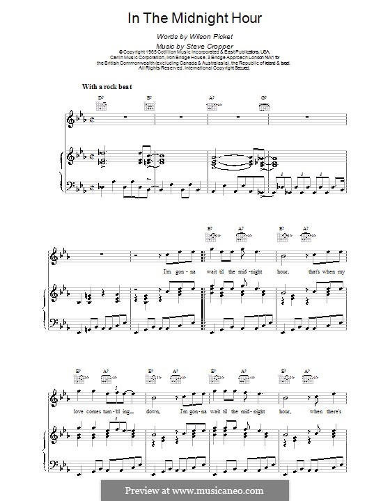 In the Midnight Hour by S. Cropper, W. Pickett - sheet music on MusicaNeo