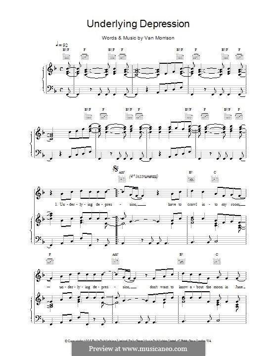 Underlying Depression by V. Morrison sheet music on MusicaNeo