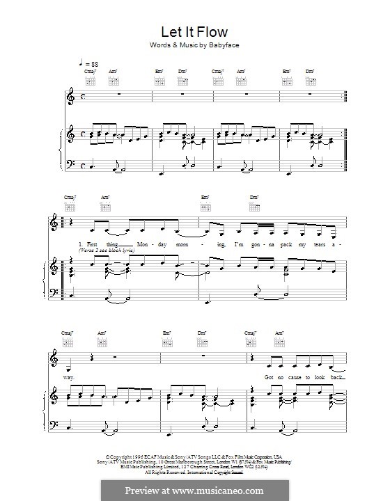 Let It Flow (Ash): For voice and piano (or guitar) by Tim Wheeler