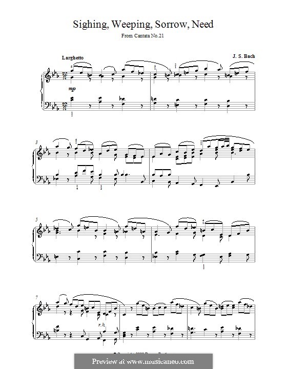 Ich hatte viel Bekümmernis, BWV 21 by J.S. Bach on MusicaNeo