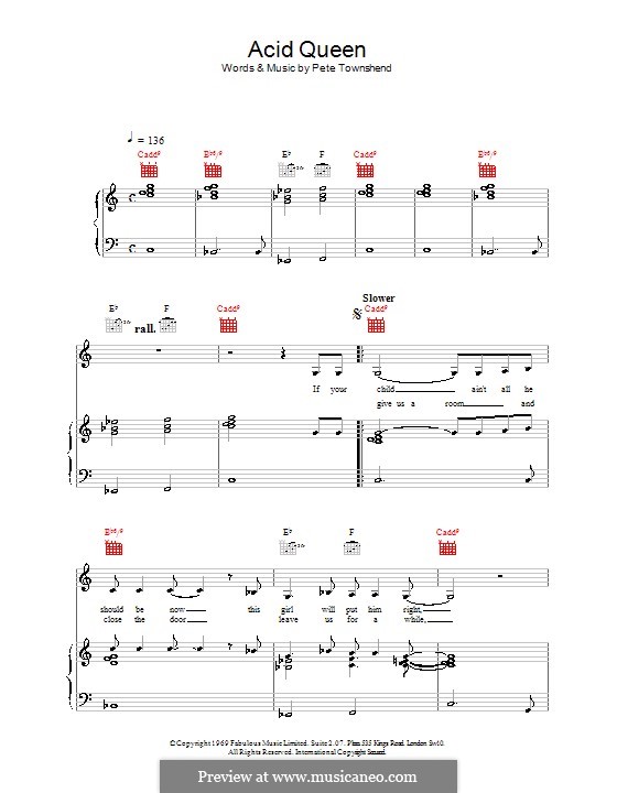 Acid queen sheet music