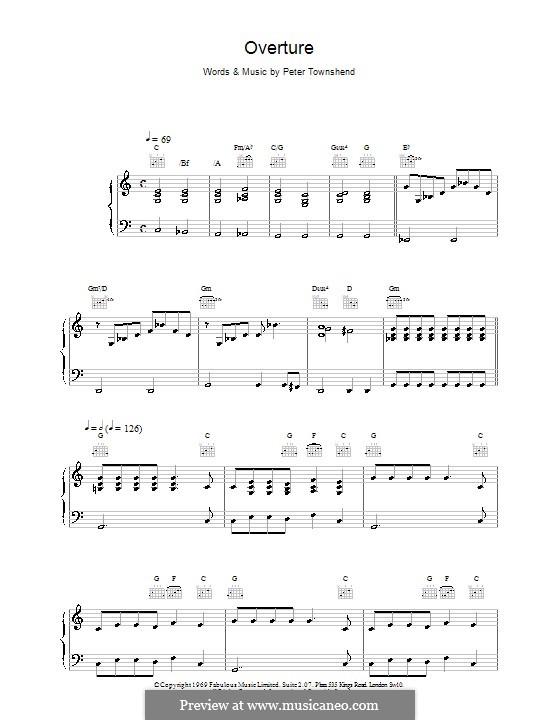 Overture (The Who): For voice and piano (or guitar) by Peter Townshend