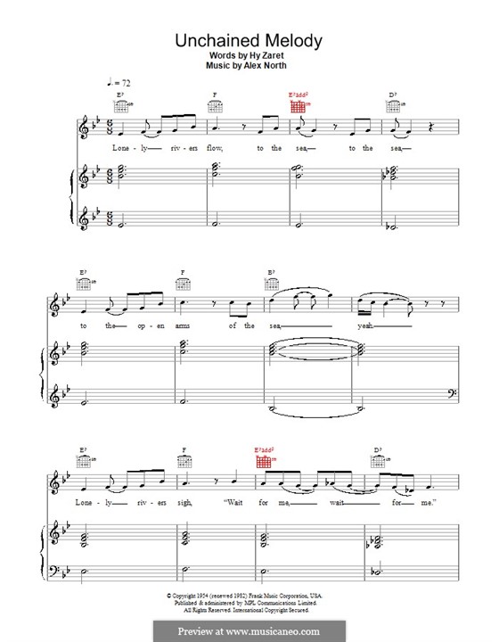 Ноты Alex North Unchained Melody Ноты Alex North Unchained Melody