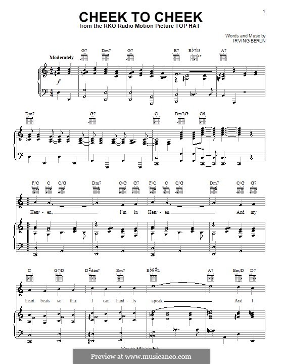 Cheek To Cheek By I Berlin Sheet Music On Musicaneo