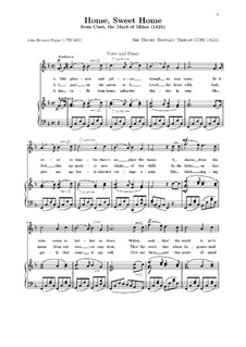 Home, Sweet Home: Piano-vocal score by Henry Bishop