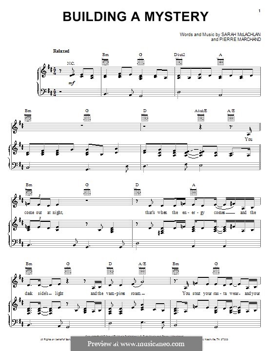 Building a Mystery: For voice and piano (or guitar) by Pierre Marchand