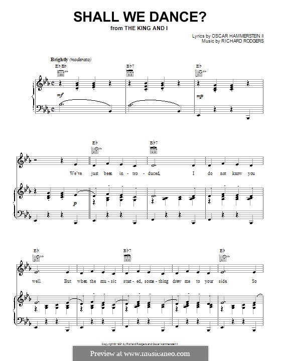 Shall We Dance? (from The King and I): For voice and piano or guitar by Richard Rodgers