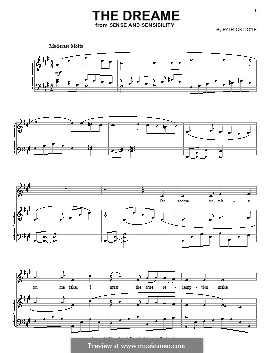 The Dreame (from Sense and Sensibility): For voice and piano (or guitar) by Patrick Doyle