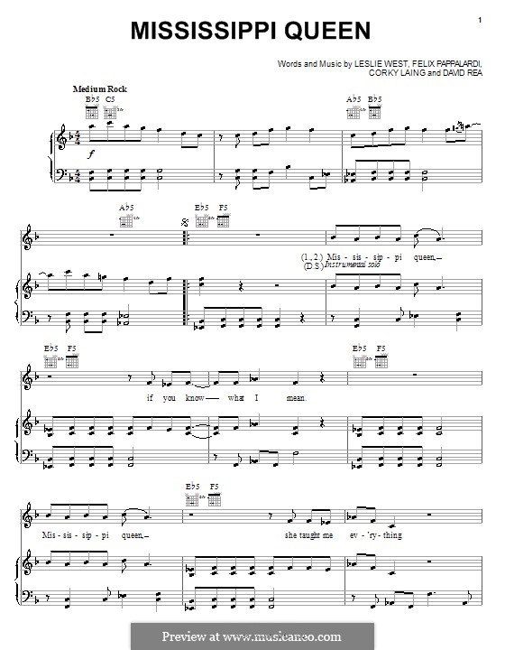 Mississippi Queen by Mountain  Lyrics with Guitar Chords - Uberchord App