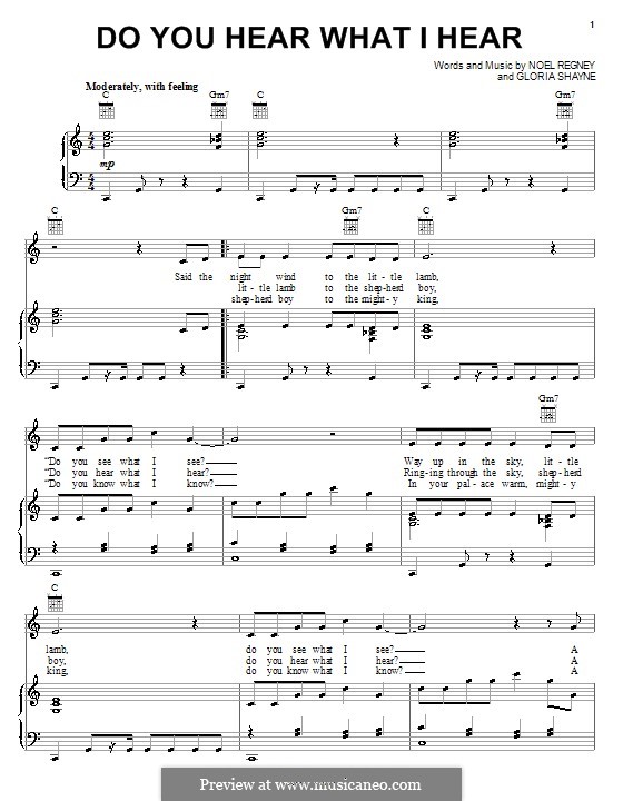 Do You Hear What I Hear by G. Shayne, N. Regney - sheet music on MusicaNeo