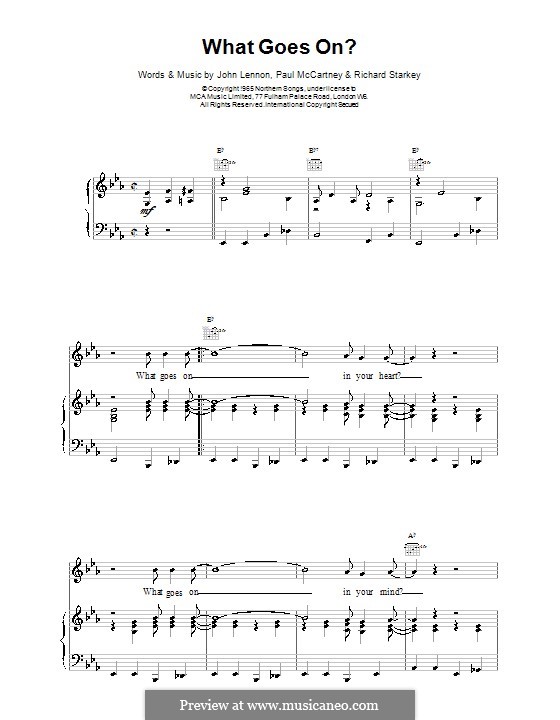 What Goes on? (The Beatles): For voice and piano (or guitar) by John Lennon, Paul McCartney, Ringo Starr