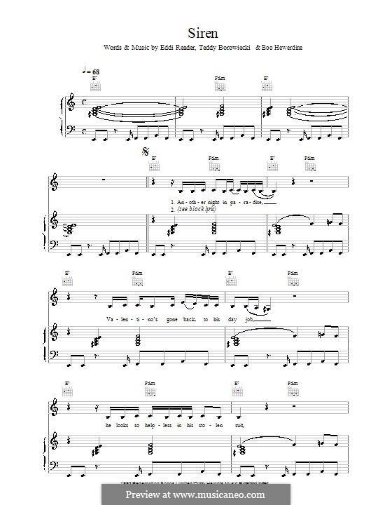 Siren: For voice and piano (or guitar) by Eddi Reader