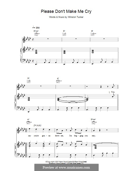 Please Don't Make Me Cry (UB40): For voice and piano (or guitar) by Winston Tucker