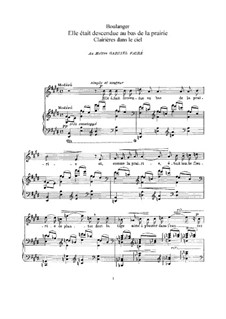 Clairières dans le ciel: Piano-vocal score by Lili Boulanger