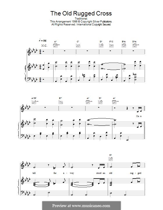 The Old Rugged Cross By Folklore Sheet Music On Musicaneo