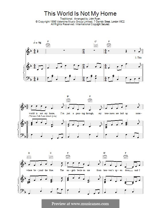 This World is not My Home by folklore - sheet music on MusicaNeo