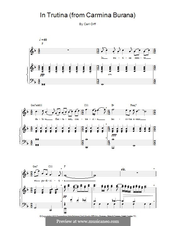 carmina burana sheet music for piano free carmina burana sheet music for piano free