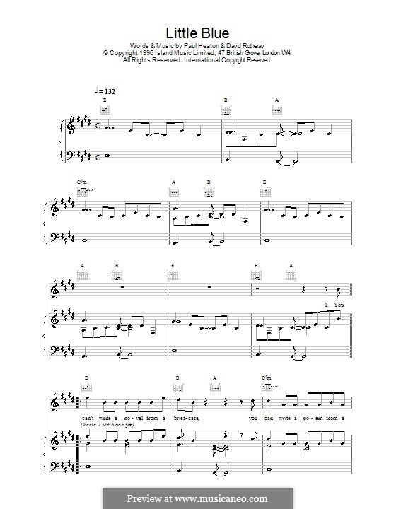 Little Blue (The Beautiful South): For voice and piano (or guitar) by David Rotheray, Paul Heaton