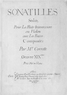 Six Sonatinas for Flute (or Violin) and Contrabass, Op.19: Six Sonatinas for Flute (or Violin) and Contrabass by Michel Corrette
