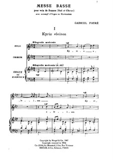 Messe basse: Messe basse by Gabriel Fauré