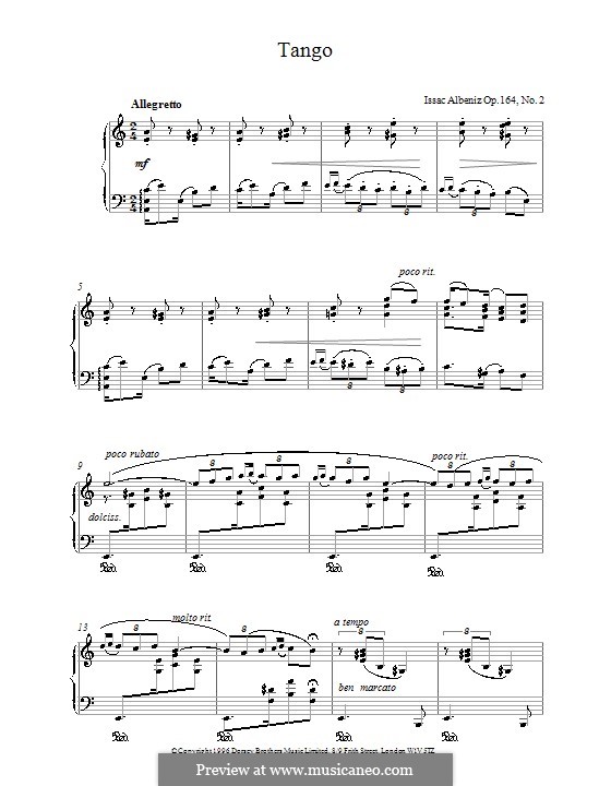 Two Spanish Dance, Op.164: No.2 Spanish Tango by Isaac Albéniz