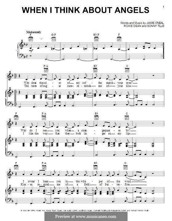 When I Think About Angels: For voice and piano (or guitar) by Roxie Dean, Sonny Tillis