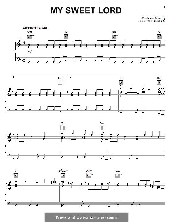 My Sweet Lord: For voice and piano (or guitar) by George Harrison