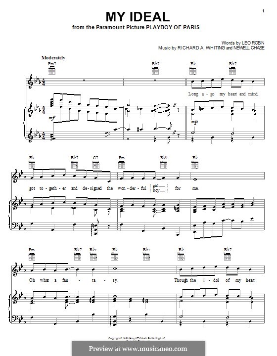 My Ideal By R A Whiting N Chase Sheet Music On MusicaNeo