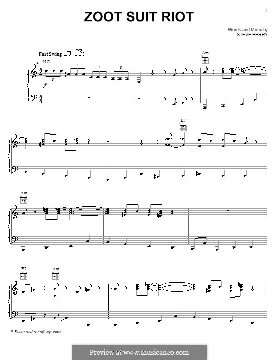 Zoot Suit Riot (The Cherry Poppin' Daddies): For voice and piano (or guitar) by Steve Perry