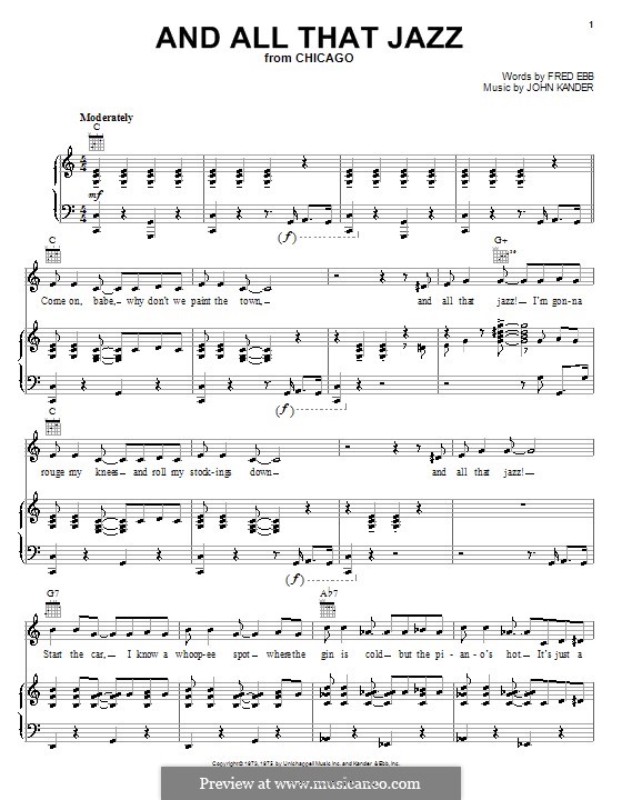 And All That Jazz by J. Kander - sheet music on MusicaNeo And All That Jazz by J. Kander - sheet music on MusicaNeo
