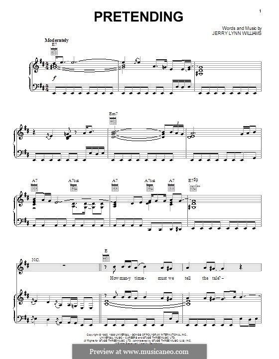 Pretending (Eric Clapton) by J.L. Williams - sheet music on MusicaNeo