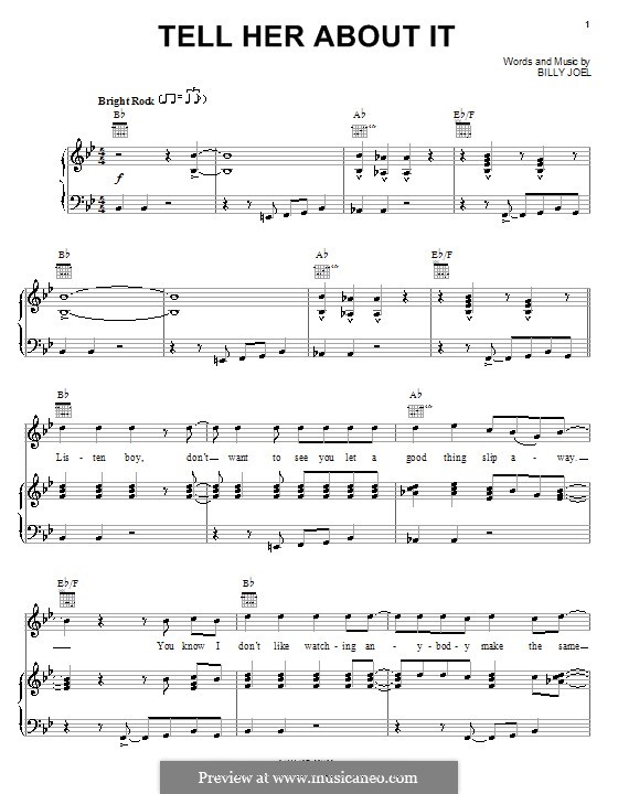 Tell Her About It: For voice and piano (or guitar) by Billy Joel