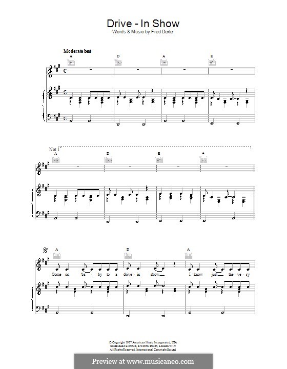 Drive-In Show: For voice and piano (or guitar) by Fred Dexter