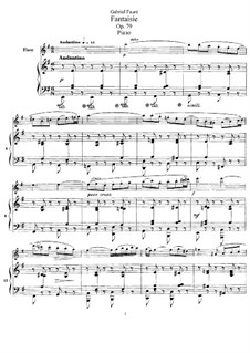 Fantasia for Flute and Piano, Op.79: Score, solo part  by Gabriel Fauré