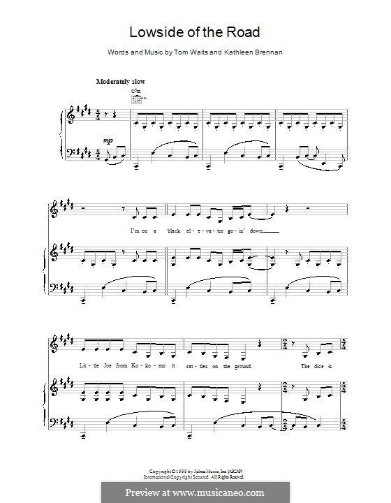 Lowside of the Road: For voice and piano (or guitar) by Kathleen Brennan