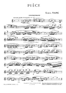 Piece for Solo Instrument and Piano: Piece for Solo Instrument and Piano by Gabriel Fauré
