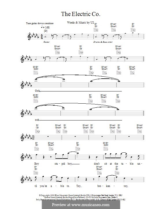 The Electric Co. by U2 sheet music on MusicaNeo