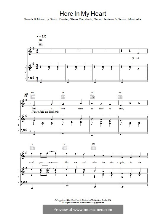 Here in My Heart (Ocean Colour Scene) by O. Harrison, S. Fowler, S ...