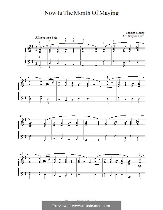 Now is the month of maying by t morley sheet music on musicaneo