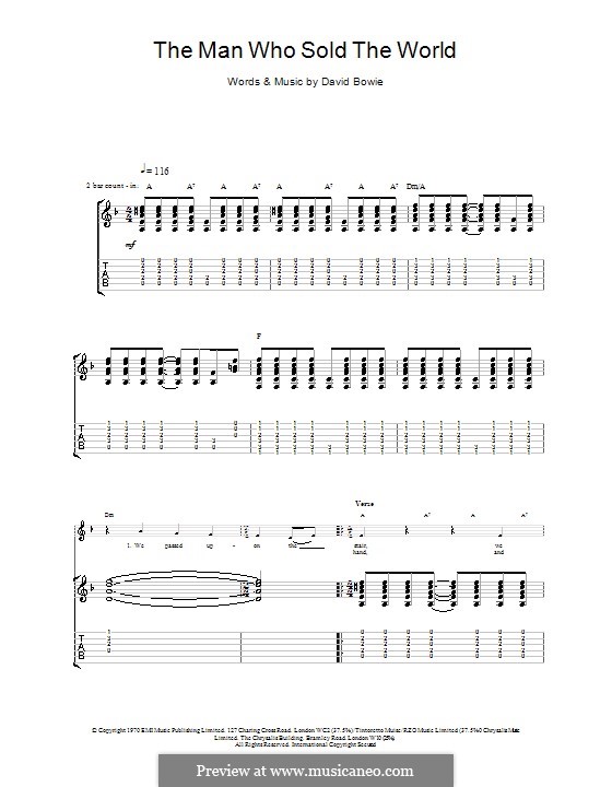 The Man Who Sold the World (Nirvana): For guitar with tab by David Bowie