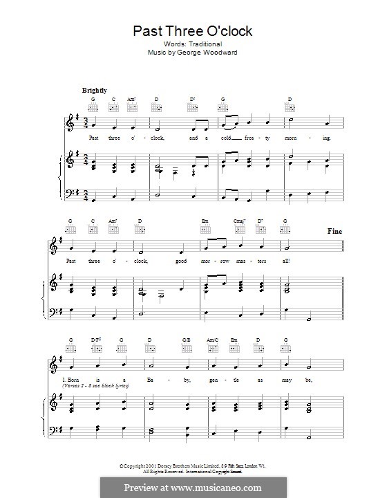 Past Three O'Clock: For voice and piano (or guitar) by George Ratcliffe Woodward
