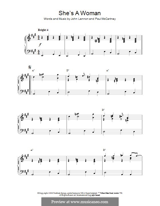 Woman by John Lennon - Piano - Digital Sheet Music