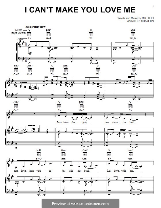 I Can't Make You Love Me (Bonnie Raitt) by A. Shamblin, M. Reid on MusicaNeo