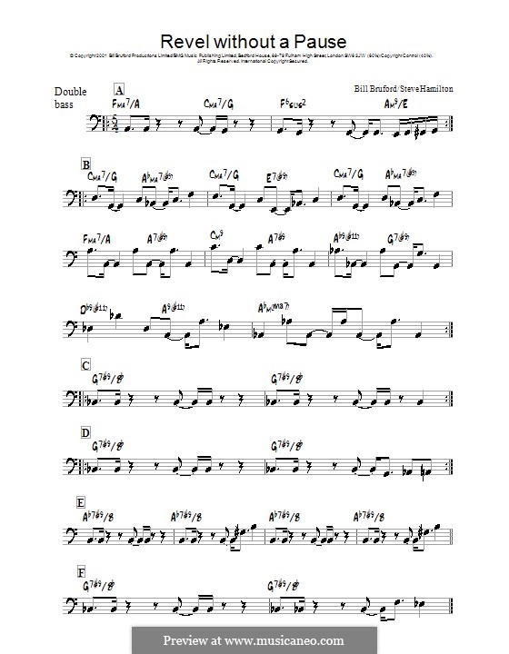 Revel without a Pause: For double bass by Steve Hamilton