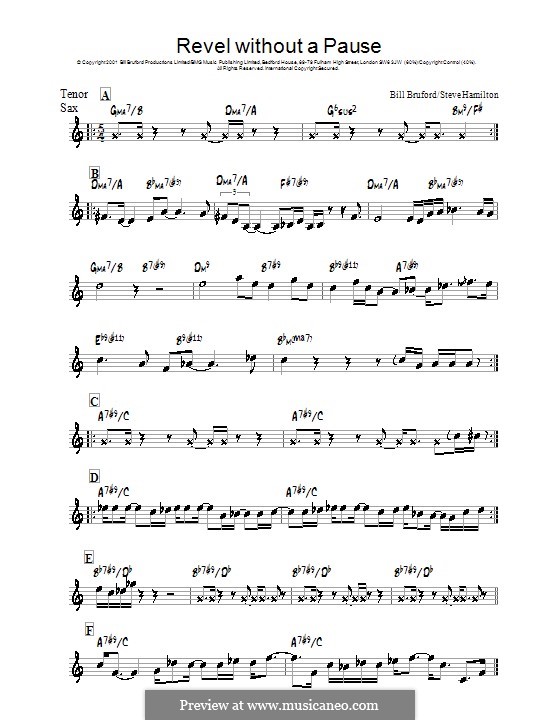Revel without a Pause: For tenor saxophone by Steve Hamilton