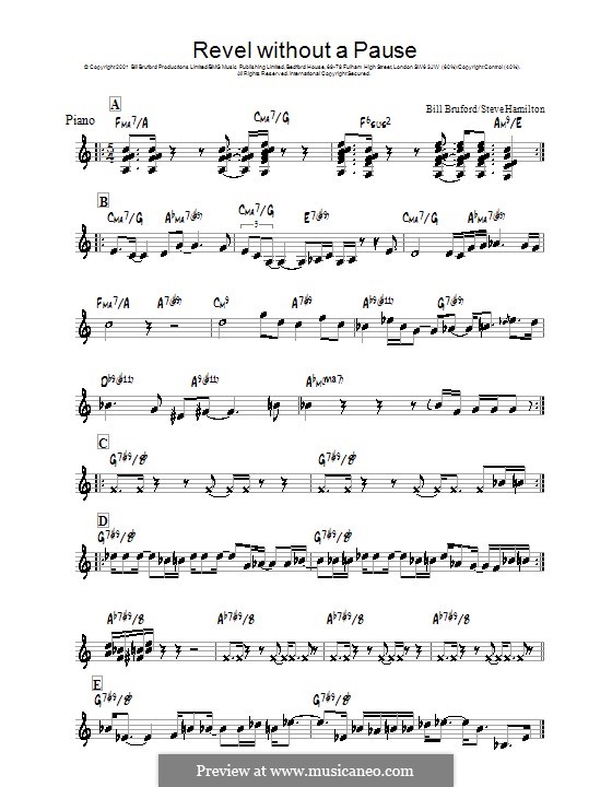 Revel without a Pause: For piano by Steve Hamilton