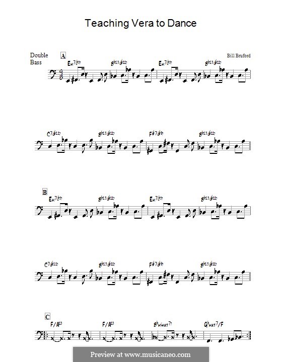 Teaching Vera to Dance: For double bass by Bill Bruford